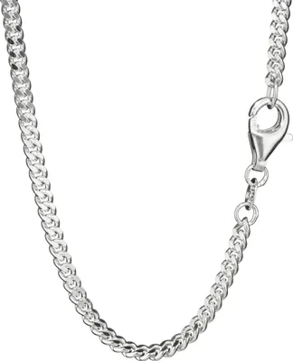 Produktbild von Silberkette 42cm Panzerkette diamantiert 925 Silber 2,3mm breite Halskette