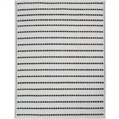 Immagine prodotto di Tappeto a righe bianche e nere effetto juta 160x230