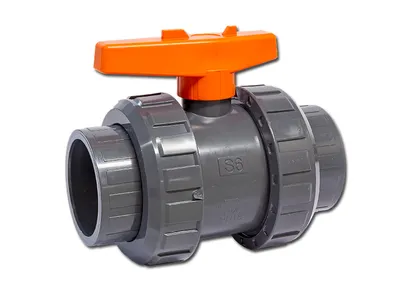 Produktbild von Praher 2-Wege d63mm Kugelhahn PVC Klebeanschluß