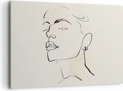 Produktbild von Bild auf Leinwand - Leinwandbild - Einteilig - Minimalismus Porträt Linie - 100x70cm - Wand Bild - Wanddeko - Wandbilder - Leinwanddruck - Bilder - Wanddekoration - Leinwand bilder - AA100x70-4815