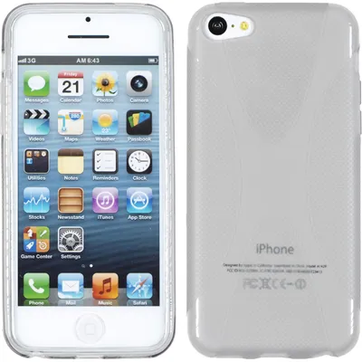 Produktbild von PhoneNatic Case kompatibel mit Apple iPhone 5c - grau Silikon Hülle X-Style + 2 Schutzfolien