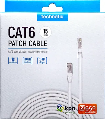 Produktbild von Technetix CAT6 UTP Patch Cable - 15M White