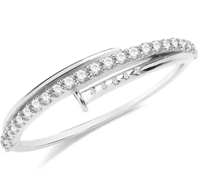 Produktbild von Modischer 9 Karat (375) Weißgold Damen - Ring mit Zirkonia, 57 (18.1); TRS360819KWRSP