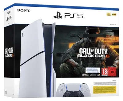 Produktbild von Sony PlayStation 5 Slim - Call of Duty: Black Ops 6 Bundle, PlayStation 5, Schwarz, Weiß, 16384 MB, GDDR6, 448 GB/s, AMD