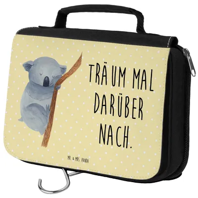Produktbild von Mr. & Mrs. Panda Kulturtasche Koalabär - Gelb Pastell - Geschenk, Waschbeutel, Schlafzimmer, kosmetiktäschchen, Necessaire, Bär, kulturtäschchen, schlafen, Träumen, Traum