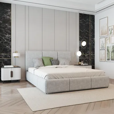 Produktbild von Alia Polsterbett Bett 160×200 cm, ohne Matratze, Stoffbezug, aschegrau Perfect Harmony 82
