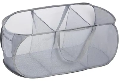 Produktbild von Pop Up Wäschekorb Faltbar 36x36x80 cm Grau 100L mit Griff
