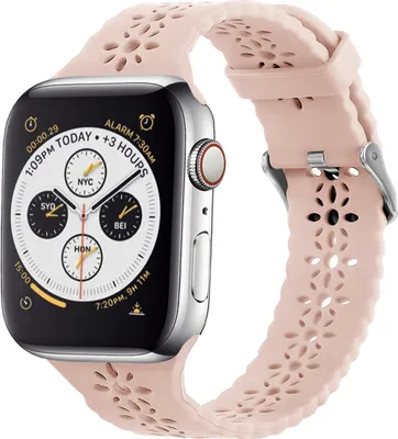 Produktbild von Strap-it Apple Watch Silikonarmband mit Muster (Rosa) - Große: 38 - 40 - 41mm
