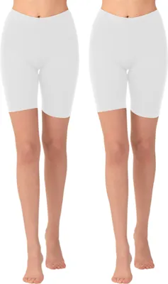 Produktbild von OCERA Damen Leggings Kurz (Radler) aus atmungsaktiver Viskose Weiss Gr. L (44/46) 2er Pack