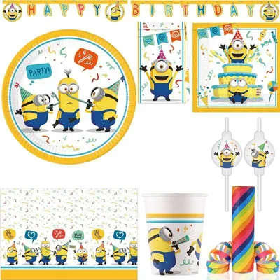 Produktbild von Minions XL Partyset Kindergeburtstag Party Deko
