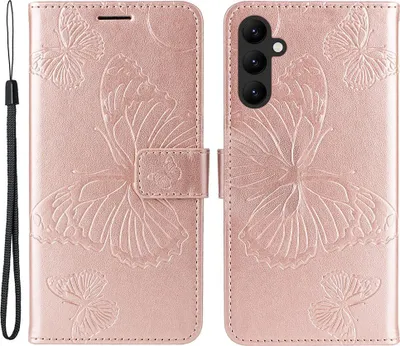 Produktbild von Samsung Galaxy A25 Hülle - Coverup Schmetterlinge Klapphülle - Roségold
