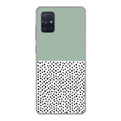 Produktbild von MuchoWow® Handyhülle Schutzhülle Hülle für Samsung Galaxy A71 Polka dots - Grün - Schwarz Silikon Softcase Handy Hülle - Kartenbesitzer