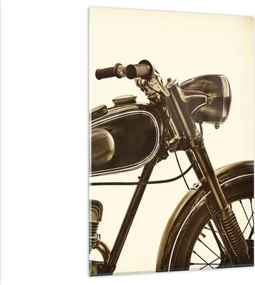 Produktbild von Bilder auf glas - Einteilig - motor retro - 80x120cm - Glasbilder - Wandbilder - Bilder - Kunstdruck - zum Aufhängen bereit - Wanddekoration aus Glas - Glas Bilder - Wandbild auf Glas - GPA80x120-4086