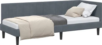 Obrázek produktu pro vidaXL Rohový rám postele s čelem tmavě šedý 80 cm x 200 cm sametový
