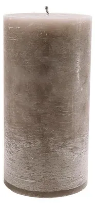 Image de Bougie extérieure "Branded", diamètre 15 cm, hauteur 30 cm, couleur pierre, durée de combustion d'environ 160 heures.