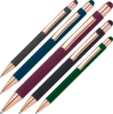 Produktbild von 5x Touchpen Kugelschreiber "Rosegold" / aus Metall / 5 Farben