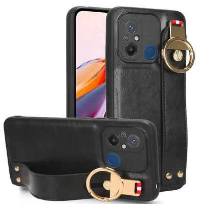 Immagine prodotto di Per Xiaomi Redmi 12C custodia per telefono cellulare Custodia in TPU con supporto per cinturino da polso e supporto per anello