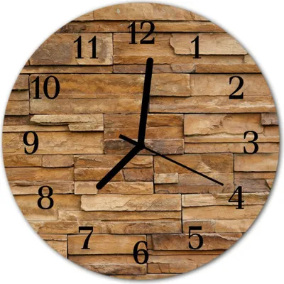Produktbild von Glasuhr Wanduhr Küchenuhr Echt-Glas 30fi cm Klinker braun