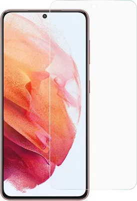 A screen protector is shown placed over a smartphone screen.