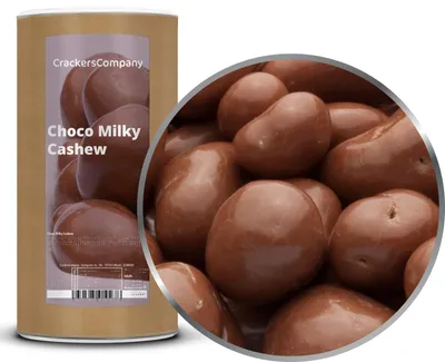 Produktbild von CrackersCompany Schoko-Milch-Cashews (Choco Milky Cashew), Membrandose groß 900 g