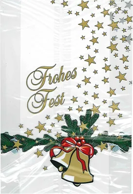 Produktbild von PP-Stollenbeutel "Glocke - Frohes Fest", 20 + 7 x 48 cm, 10 Stück