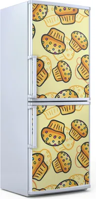 Produktbild von Kühlschrankdekoration 70x180 cm Aufkleber auf dem Kühlschrank - Muffins mit Bonbons