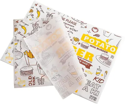 Produktbild von Brotpapier, 500 Blatt, 26 x 36 cm, Käsepapier, wasser- und ölabweisend, Antihaftbeschichtung, fettdichtes Papier für Lebensmittel, Butter, Käse, Sandwiches, Hamburger, Pommes frites