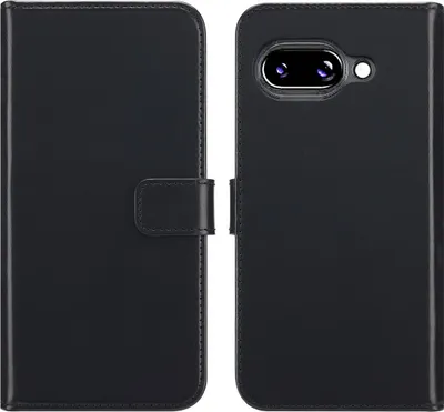 Image de Selencia Bibliothèque en cuir véritable pour le Google Pixel 9A - Noir