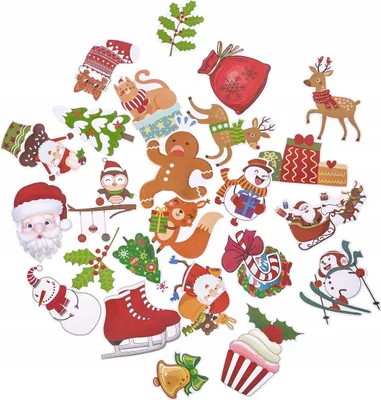 Produktbild von DPCraft AUFKLEBER Dekor Stickers Scrapbooking Vinyl Frohe Weihnachten 25 Stk.