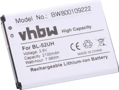 Produktbild von vhbw Akku kompatibel mit LG Ultimate 2 Handy Smartphone Telefon (2100 mAh, 3,8 V, Li-Ion)