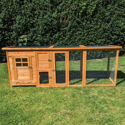 Produktbild von Hühnerhaus Hühnerstall Wachtel Küken Paula mit extra Auslauf und PVC Welldach