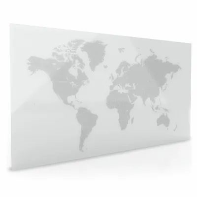 Produktbild von Magnetoplan Design-Glasboard mit Weltkarte - Magnethaftend - 100x150cm - Grau