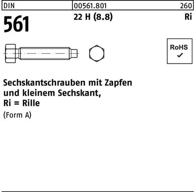 Produktbild von Reyher  Sechskantschrauben DIN 561 22H/8.8 AM 12x70 SW 17 (25 Stück)