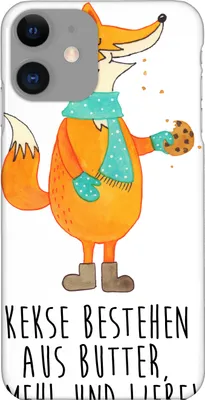 Produktbild von Mr. & Mrs. Panda Iphone 11 Handyhülle Fuchs Keks - Weiß - Geschenk, Smartphone Hülle, Winter, XR, Liebe, Plätzchen, Cover, Weihnachten, Weihnachtlich, Frieren