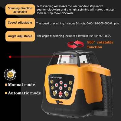 Obrázok produktu pre Laserový nivelátor – Profesionálny – Dosah 500 m – Červený laser – Automatická nivelácia – Nastaviteľný smer a uhol