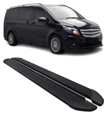 Image de Marchepieds Latéraux pour Mercedes V-Klasse W447 2014-2025 Aluminium Noir L1 L2