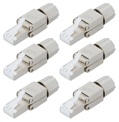 Produktbild von PremiumX 6x Netzwerkstecker Cat 8 RJ45 Stecker LAN Netzwerk Werkzeuglos