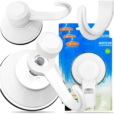 Obrázek produktu pro Háček na ručníky s přísavkou, bílý, 3 ks