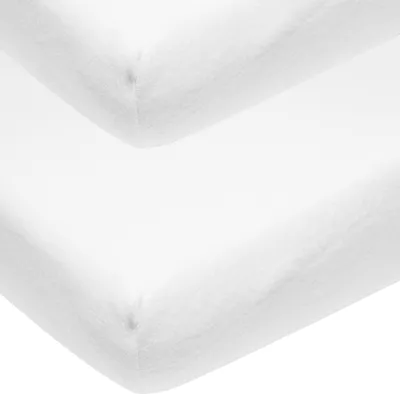 Produktbild von Meyco Jersey Spannbetttuch 50 x 90 cm Weiß 2 Stück