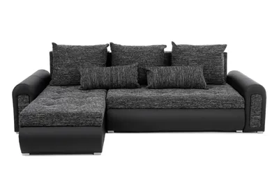 Image de Canapé d'angle relax avec fonction couchage et coffre de rangement, couleur Berlin 02 +  noir
