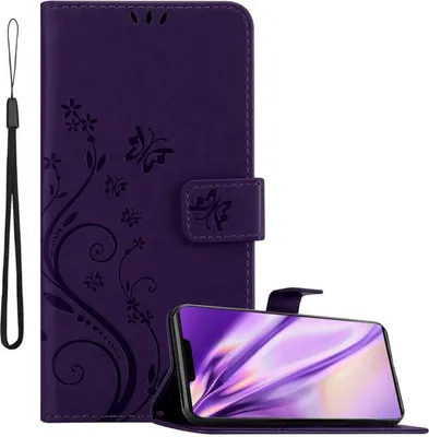 Produktbild von Cadorabo Hülle für Huawei MATE 30 PRO Schutz Hülle in Lila Schutzhülle Handy Hülle Etui Case Blumen Flower