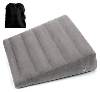 Produktbild von Aufblasbares Keilkissen für Schlaf und Reisen, tragbares Kissen zum Sitzen im Bett