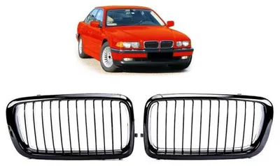 Image de Calandre avant noire brillante, modèle Performance, compatible avec les modèles BMW Série 7 (E38) de 1994 à 2002