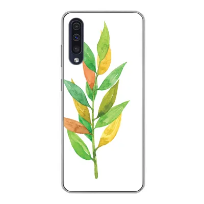 Produktbild von MuchoWow® Handyhülle Schutzhülle Hülle für Samsung Galaxy A30s Aquarelle - Blätter - Pflanzen Silikon Softcase Handy Hülle - Karteninhaber