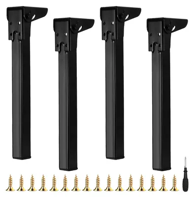 Klappbare Tischbeine 50 cm, 4 Stück, Metall, schwarz