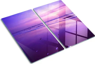 Obrázek produktu pro Kryt varné desky – Kryt na indukční desku – Ochranná skleněná deska – 2x30x52 cm– Skleněné ochranné desky na sporák –Tvrzené sklo –Západ slunce nad mořem
