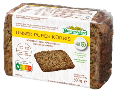 Immagine prodotto di Mestemacher Pane d'avena e cubetti di zucca pura 300g