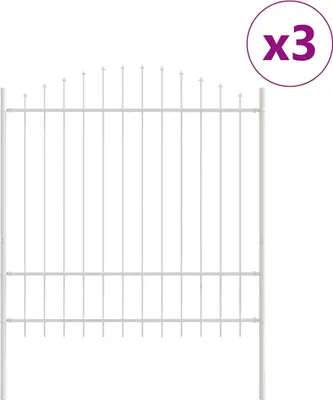 Obrázek produktu pro Zahradní plot 3 pcs Bílá 170 x 215 cm Práškově lakovaná ocel