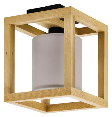 Productafbeelding van Houten plafondlamp Granados met grijze kap
