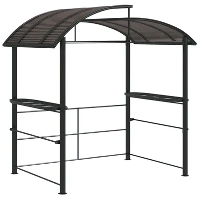 Produktbild von Outsunny Grillpavillon mit Flammschutzdach BBQ-Pavillon mit 2 Ablagen, UV-Schutz